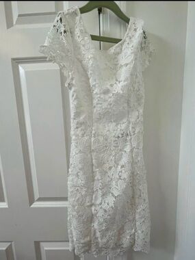 Lulus White Lace Floral Dress
